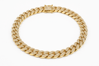 Cuban Necklace 14k Solid Gold Iced Out Lab Diamond 8mm