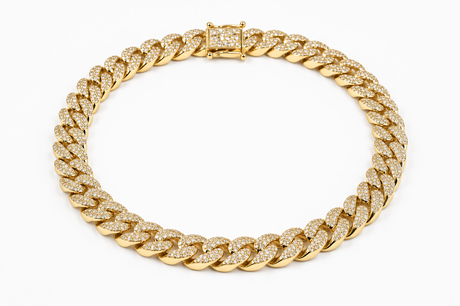 Cuban Necklace Iced Out Lab Grown Diamond