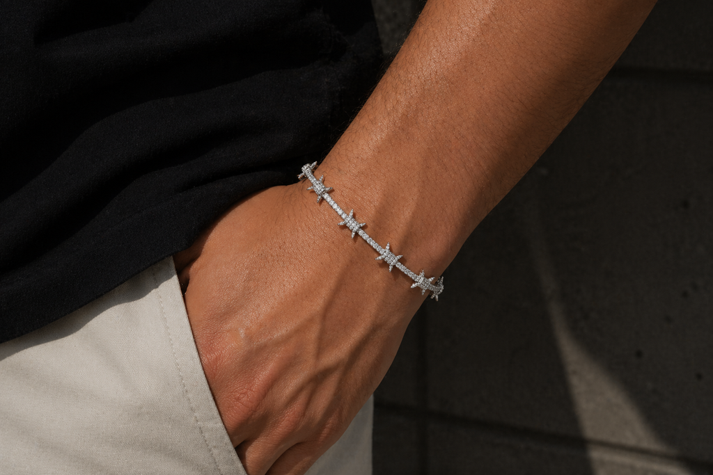 Barbed Wire Lab Grown Diamond Bracelet