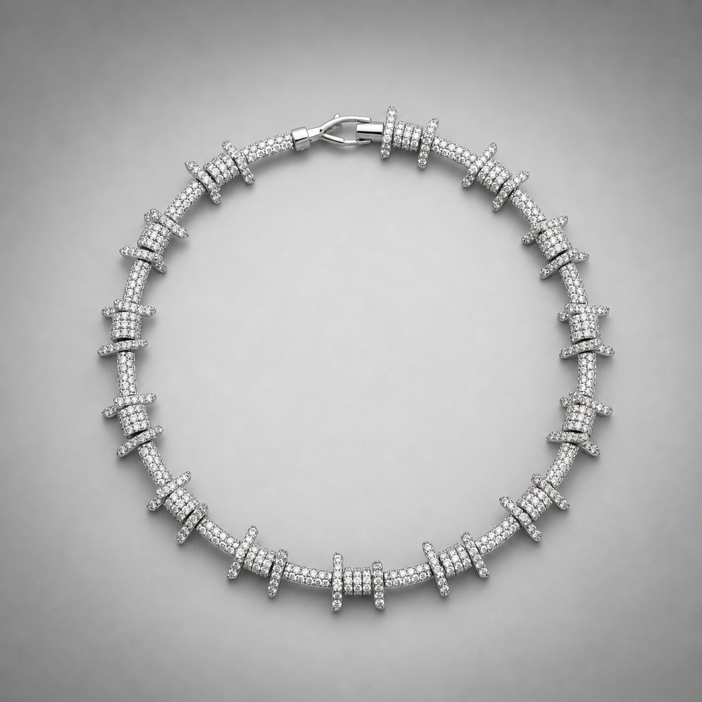 Barbed Wire Lab Grown Diamond Necklace