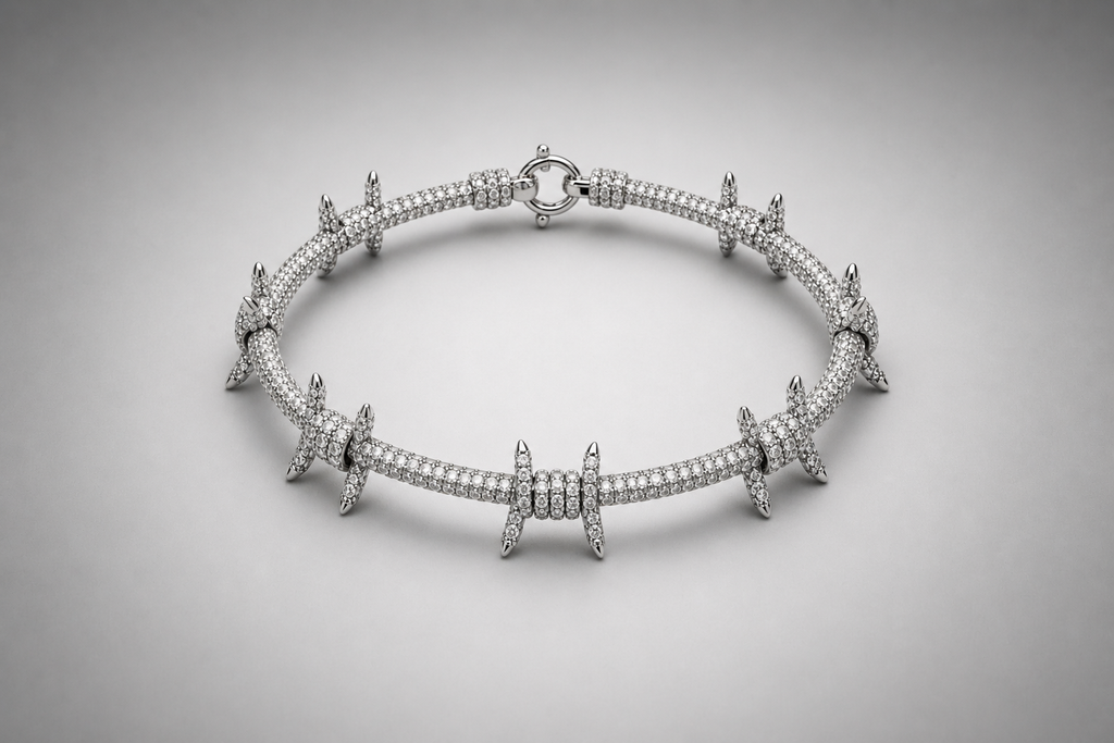 Barbed Wire Lab Grown Diamond Bracelet