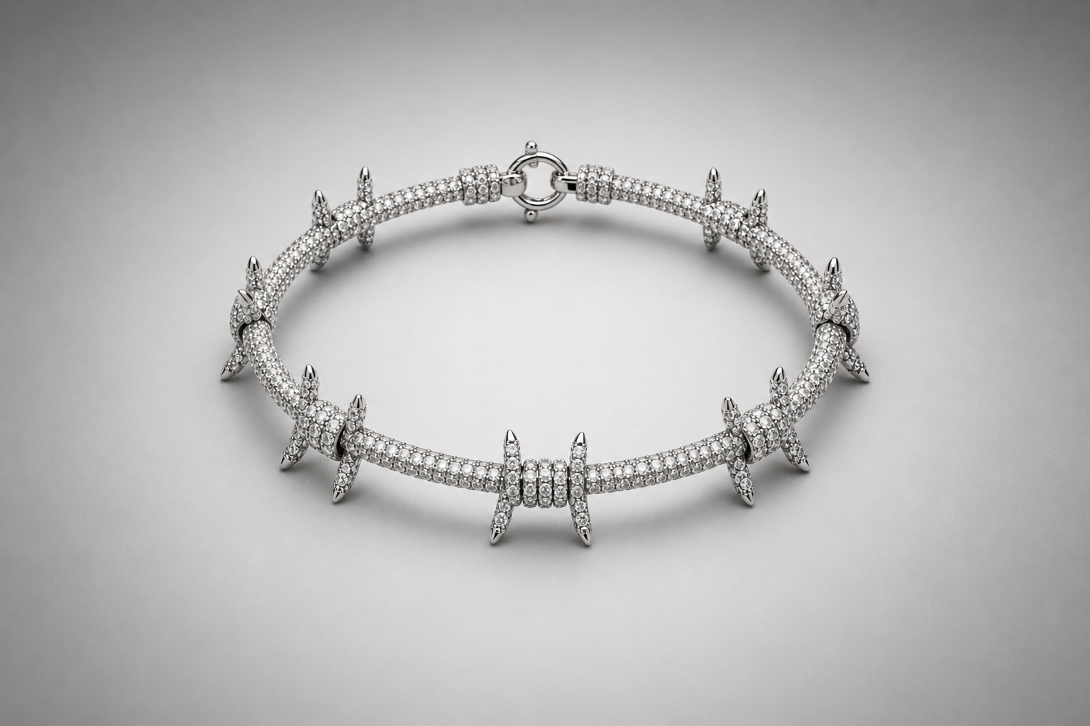 Barbed Wire Lab Grown Diamond Bracelet