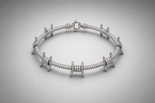 Barbed Wire Lab Grown Diamond Bracelet