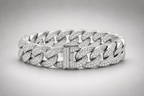12mm iced Cuban link bracelet in gold plated sterling silver with lab diamonds