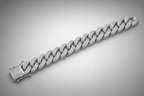 8mm iced Cuban link bracelet in gold plated sterling silver with lab diamonds