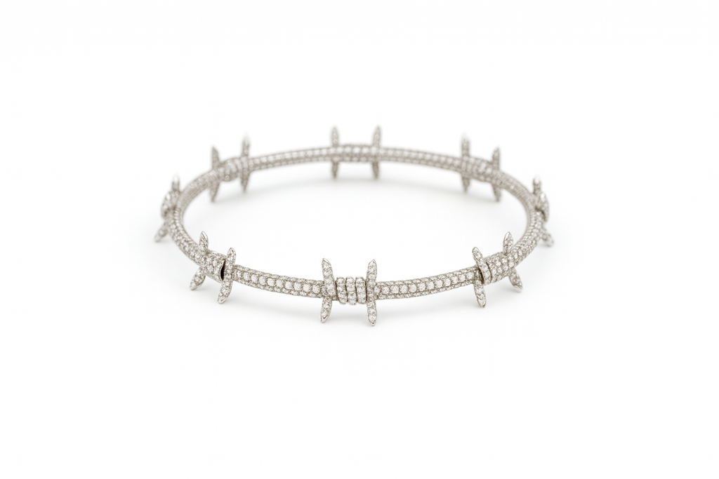 Barbed Wire Diamond Bracelet 14k
