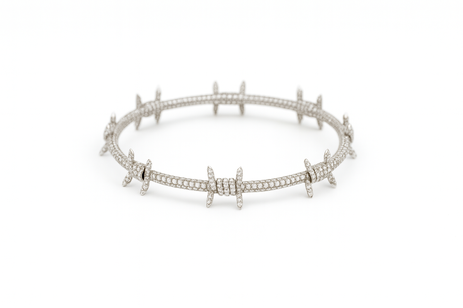Barbed Wire Diamond Bracelet 14k