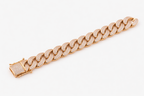 8mm iced Cuban link bracelet in gold plated sterling silver with lab diamonds