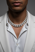 Cuban Necklace 14k Solid Gold Iced Out Lab Diamond 8mm