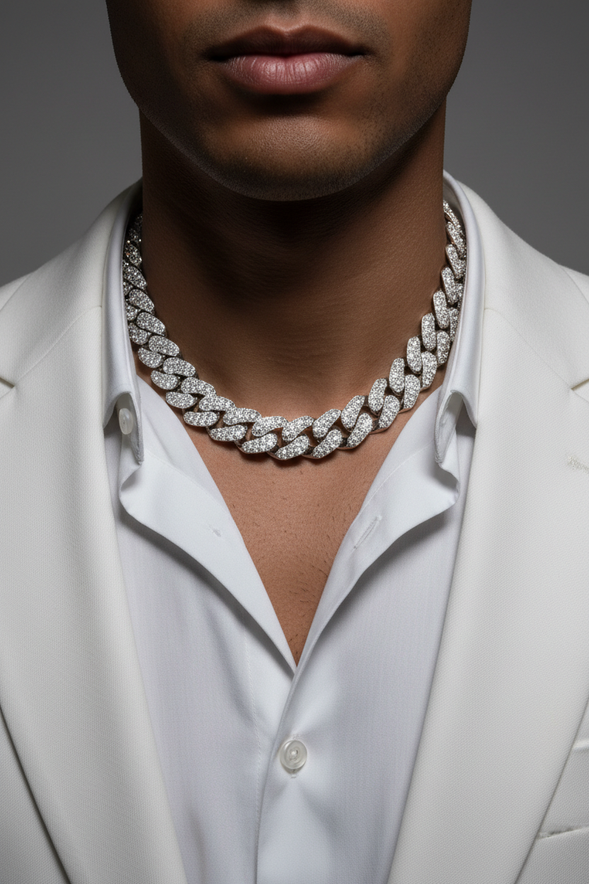 Cuban Necklace Iced Out Lab Grown Diamond