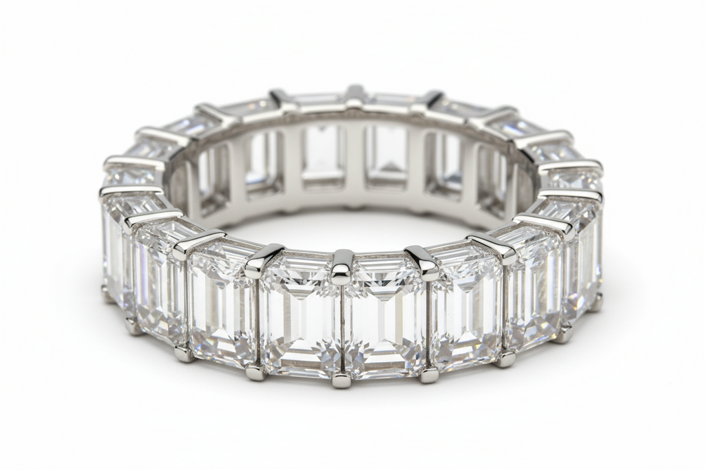 Emerald Cut 3.0 ctw Diamond Eternity Band 14k