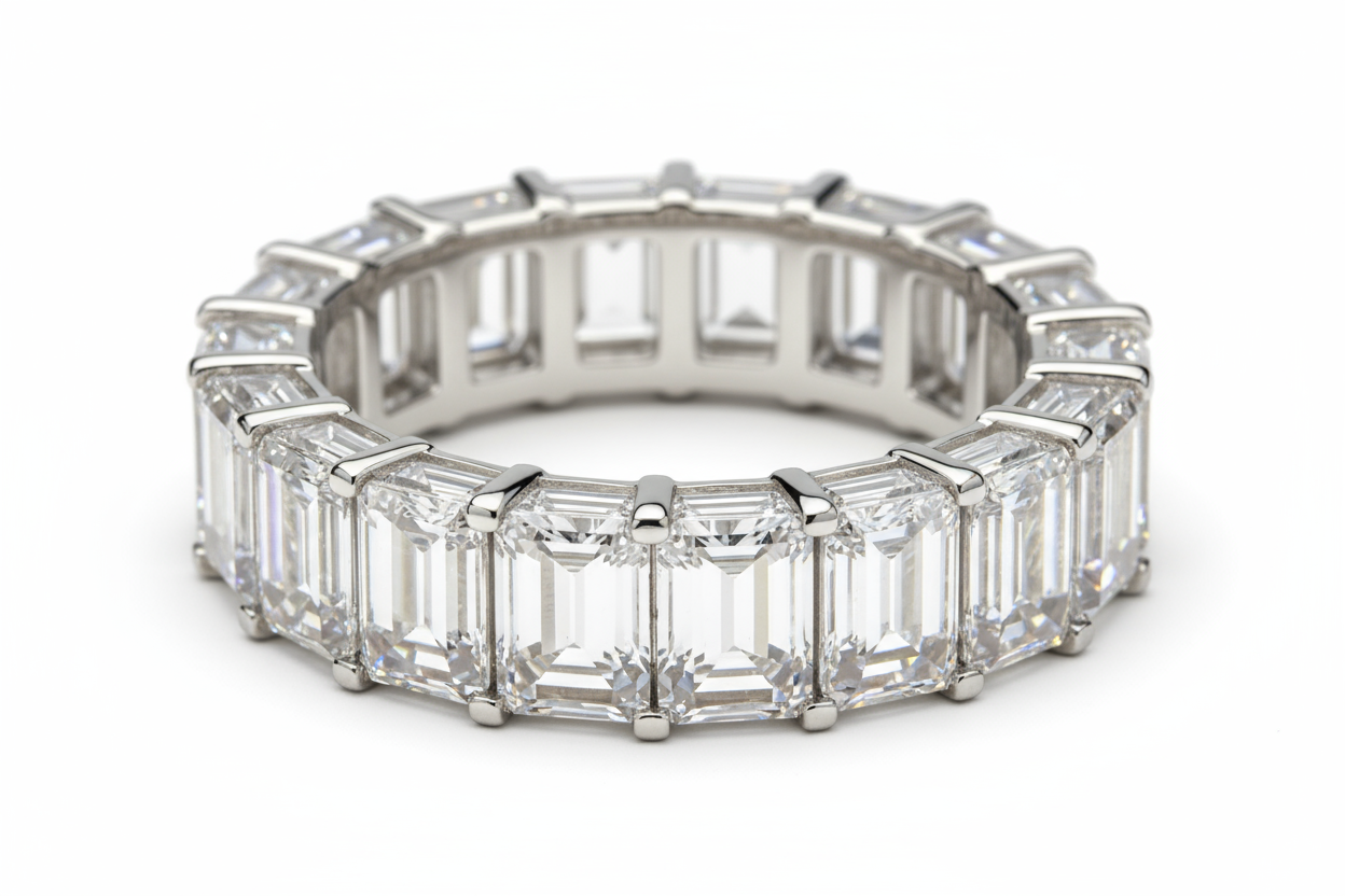 Emerald Cut 3.0 ctw Diamond Eternity Band 14k