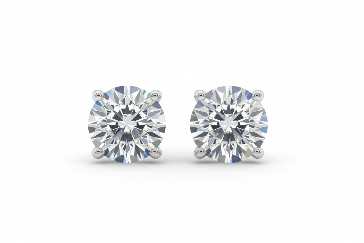 generate a photo of 1.50 ctw studs make sure it looks that weight