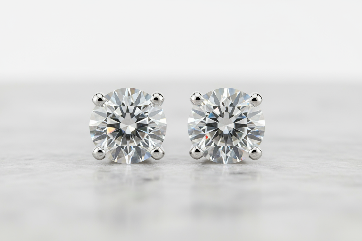 Lab Grown Diamond  0.75 ctw Studs 14k