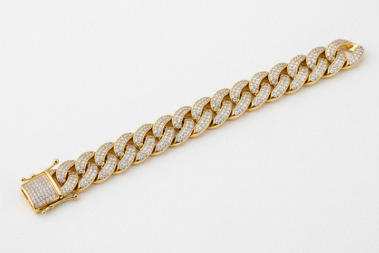 8mm Cuban Link Bracelet Iced Out