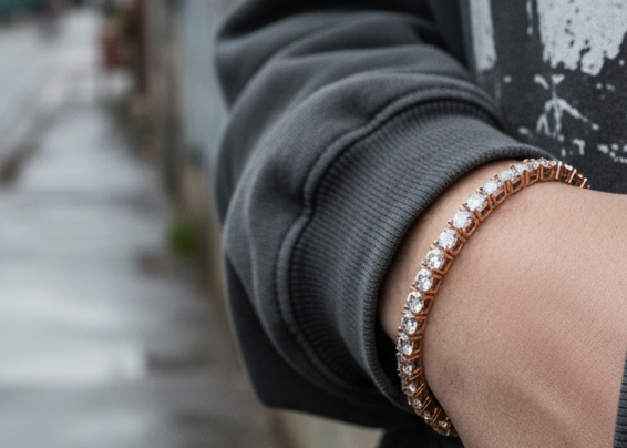rose gold 8 ctw tennis bracelet