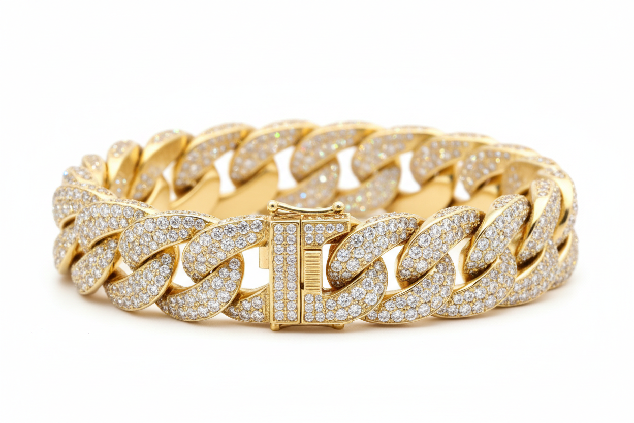 12mm Cuban Link Bracelet Iced Out