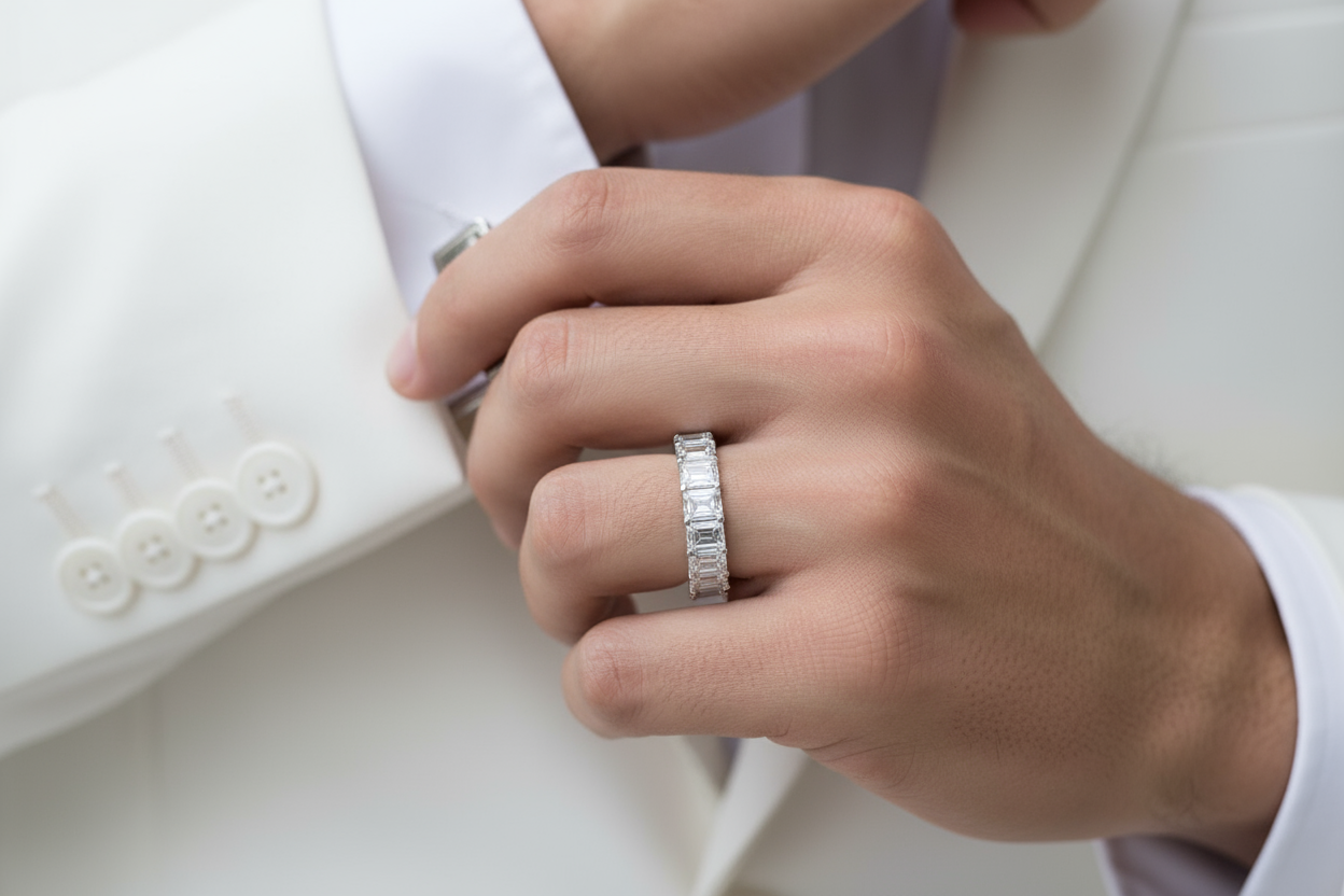 Emerald Cut 3.0 ctw Diamond Eternity Band 14k