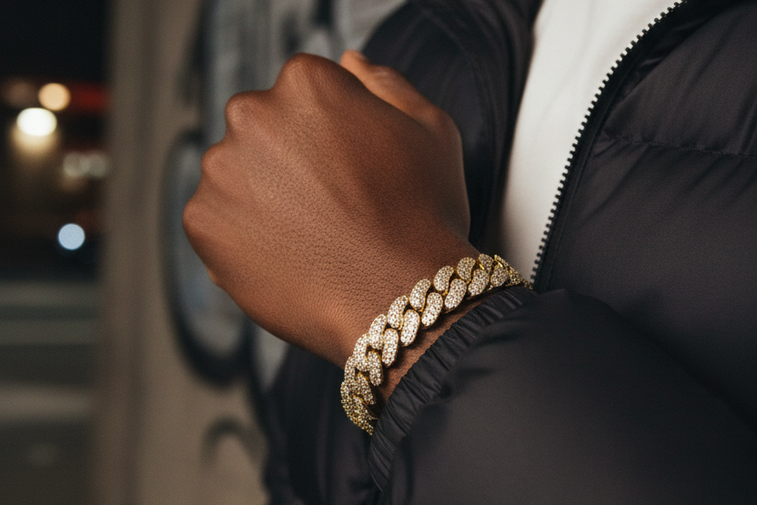 iced out cuban bracelet 
