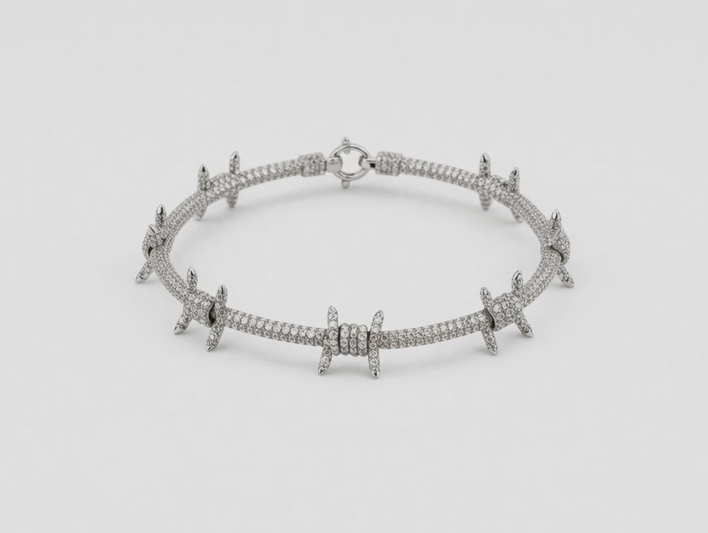 Barbed Wire Lab Grown Diamond Bracelet