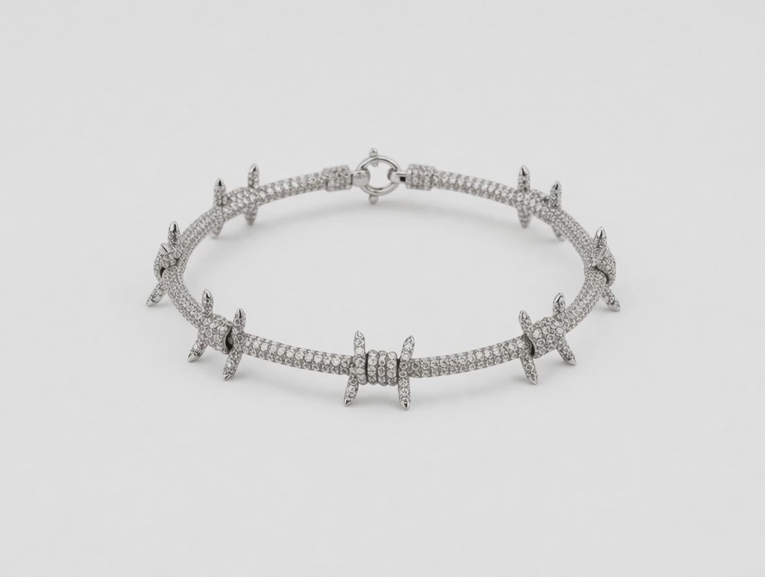 Barbed Wire Lab Grown Diamond Bracelet