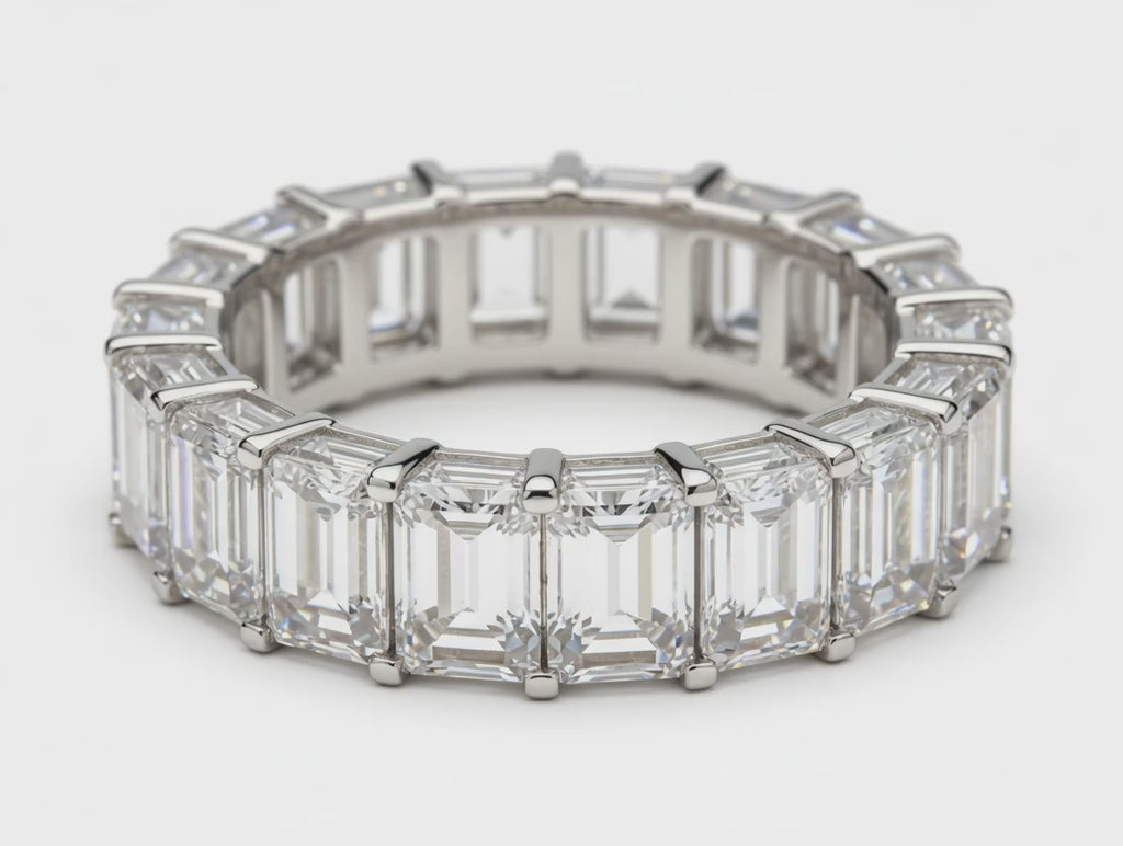 Emerald Cut Lab Grown Diamond Eternity Band