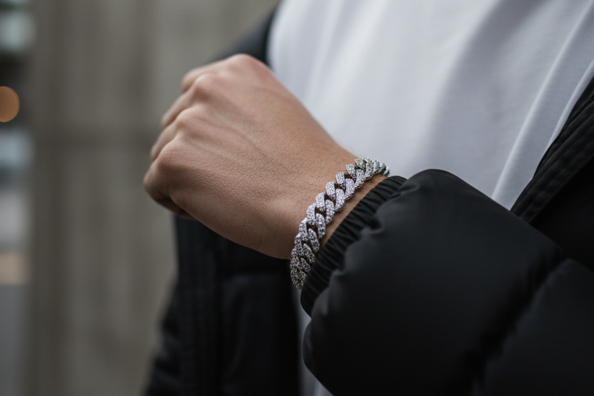 iced out cuban bracelet 
